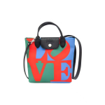 Longchamp X Robert Indiana Koost&ouml;&ouml; Indiana Seeria Armastuse N&ouml;&ouml;pkinnitusega L&otilde;uendi ja Nahast &Otilde;la Crossbody Kandekott Naiste K&auml;ekotid 10227BBA545 Basic Set (Bag)
