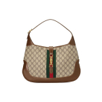 Gucci Jackie 1961 Kuldne Lukk Monogramm Prindiga Eemaldatav Pikendatav &Otilde;larihm Nahast Poolkuu Kott Naiste &Otilde;lakott Pruun 636710HUHHG8565 Basic Set (Bag+Dust Bag),Regular Edition
