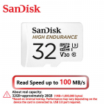 SanDisk 256GB m&auml;lukaart K&otilde;rge vastupidavusega Micro SD-kaart V30 U3 4K 32GB 64GB 128GB 512GB TF-kaardid s&otilde;idusalvestajate, koduvideovalves&uuml;steemide, DVR-ide jaoks 32GB