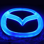 4D LED-valgustusega embleem Mazda 3 6 CX5 MX5 2 RX8 RX7 CX7 8 323 jaoks Auto Esiosa Tagumine Embleem Kaunistus &Uuml;mbertegemise Kleebis Autotarvikud 10.1X8.2cm sinine