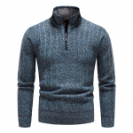 Meeste Pullover Kampsunid S&uuml;gis- ja Talvine vabaaja kudumid Meeste Pulloverid Poolkaelusega Klassikalised Meeste Kampsunid Villane kampsun M sinine