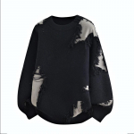 Meeste kootud tuttsweater S&uuml;gis Talv Meeste vabaaja &uuml;mmarguse kaelusega pullover Meeste soe kampsun T&auml;nava trendi kampsun Meeste aluss&auml;rgid M must