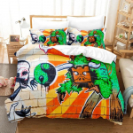 Graffiti Tekikottide Komplekt Teismeliste Stiilis Muster Voodipesu T&auml;navakultuuri Dekoorikomplekt Kuninga Kuninganna Suurus Hip Hop Pol&uuml;ester Tekikoti Kate EU single(135x200cm)
