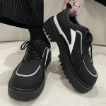 Uued Kingad Mehele Retro Paks Tald Derby Kingad Meeste Vabaaja Mugavus Libisemiskindel Must Moodne Paks Tald Tossud Zapatillas Hombre 39 must