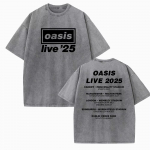 Mehed Naised OASIS Live 25 Tuur Vintage Suvine L&uuml;hikeste Varrukatega Pesitud T-s&auml;rgid Definitely Maybe Rock T-s&auml;rk S