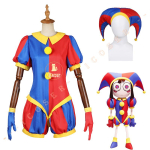 Pomni Cosplay Kost&uuml;&uuml;m Anime The Amazing Digital Circus Multikas &Uuml;htne M&uuml;ts Kindad Halloweeni Pidu Naistele Meestele Lastele Kost&uuml;&uuml;mid Kids 140CM blue