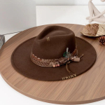USPOP Vintage Fedora M&uuml;ts Naistele Meestele Lai &Auml;&auml;r Viltm&uuml;ts Suljega &Auml;&auml;ris L&auml;&auml;ne Stiilis Panama M&uuml;ts Kevadeks S&uuml;giseks M 56-58cm tumepruun v&auml;rv