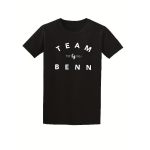 Conor Benn Poksit&uuml;druk - Team Benn logo ja nimi tr&uuml;kitud | Suurused S-2XL, Tavaline &uuml;mmarguse kaelusega, Tr&uuml;kitud Benn'i number 1 poksisloganiga, Masinpestav XL must