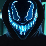 LED-mask Halloweeni jaoks 3 valgustusrežiimiga | Hirmutav valgus blue