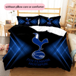 Tottenham Hotspur Mustriga Voodipesu Tekikott Komplekt Kodu Kaunistus Kingitus (1 * tekikott + 2 * padjap&uuml;&uuml;ri ilma s&uuml;damikuta) 135x200cm black