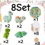 8-24 komplekti Adopt a Dinosaur peo meened Mini dinosaurus pehmed m&auml;nguasjad kleebisega Dinosaurus pehmed m&auml;nguasjad Kingitus s&uuml;nnip&auml;evapeo meeneks beige