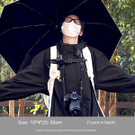 Vihmavarjuhoidja seljakottidele: V&auml;lisreis, Matkamine, P&auml;ikesekaitse, K&auml;ed-vabad vihmavarju hoidik, Seljakoti vihmavarju kinniti Umbrella Man - Elegant Black + Passionate Red must/punane