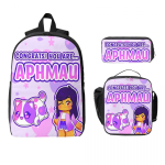 3 tk APHMAU ja kasside aksessuaaridega seljakotikomplekt lastele, pliiatsikotid, koolikoti komplektid l&otilde;unakarbiga kooli&otilde;pilastele, p&auml;evakott