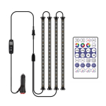 72 LED riba RGB Auto Taustavalgustus Meeleolu Jalavalgusti Sigaretis&uuml;&uuml;tajaga Autode Sisevalgustid Ribakujuline Dekoratiivlamp Kaugjuhtimispuldiga Autotarvikud 12V without Remote gray
