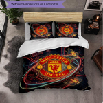 Manchester Unitedi Muster 3-osaline Voodipesukomplekt Pehme Mikrokiud Tekikott Padjap&uuml;&uuml;ridega Magamistoa jaoks 135cm*200cm