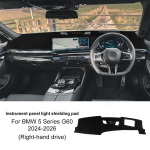 Flanellist auto armatuurlaua kate BMW 5. seeriale G60 24-25 Armatuurlaua matt Kattepadi Vaip Armatuurlaua kate UV-vastased matid Autode sisustuse lisatarvikud RHD With HUB / Carpet gray
