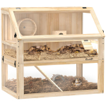 3-korruseline hamstrite puur 31 cm s&uuml;gava alusega, naturaalse puidust viimistlusega, 80x50x76cm