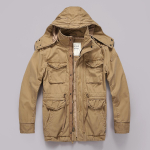 Amekaji Meeste Kapuutsiga Kamuflaažiline Keskmise Pikkusega Jakk Mitme Taskuga Triple Extra Large beige