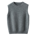 Laste 100% puuvillane V-kaelusega varrukateta kampsunvest &ndash; Unisex poistele ja t&uuml;drukutele, ideaalne kihiliselt kandmiseks, keskmise ja vanemaealiste laste pealiskate. 130 cm gray