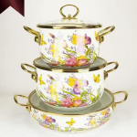 Emailitud suppipott 20cm 24cm 30cm Lilleline malmpottpliidi ja ahju kasutamiseks 20 cm, 24 cm, 30 cm