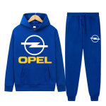 Meeste Naiste 2tk Komplektid Fliisist Dressipluusid Kapuutsiga P&uuml;ksid OPEL Auto Meeste Spordir&otilde;ivad Treening&uuml;likonnad Unisex Komplekt Mees XL blue