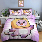 Uued 3D-prindiga anime Lankybox voodipesukomplektid tekikotikomplektiga ja padjap&uuml;&uuml;riga, &uuml;hekohaline, kahekohaline, queen-size, king-size voodipesu, kodutekstiilid 135x200cm white