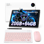 Android 15 Tahvelarvuti, 10,1 tolli, 20 GB RAM + 64 GB ROM, WiFi, Bluetooth, 5000 mAh aku tablet+pink keyboard