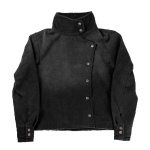 Y2k Vehklemisjakk Vintage Pesu V&auml;rvimuutus Ebakorrap&auml;rased N&ouml;&ouml;bid Unisex Jakk Gooti Harajuku Streetwear L&otilde;uend Puuvill Vabaaja Jakk XL black