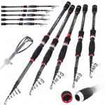 Teleskoopne &otilde;ngeritv punane/sinine 99% Corbon Fibre k&auml;epidemega spinningu kalap&uuml;&uuml;gi ritv Bassi kalastustarbed 1.8M punane