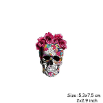 Rose Skull Iron On Patch A-tasemel Lihtne printimine majapidamises kasutatavate T-s&auml;rgide j&auml;rgi isetehtud kaunistus parches aplikatsioon
