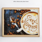 Teemanttikandid Maastik Kohv Armastus Teemantmaal DIY t&auml;is&uuml;mmargune ristpiste 20X30CM