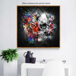 Teemantmaal tiigri pealuu t&auml;isring puur Teemantmosaiik loom isetegemise teemanttikandi pilt 30x30CM