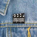 Creative Movie Clapboard Email Pross Pin Unisex Denim Jope krae m&auml;rk