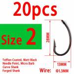 20tk/pakk #2 #4 #6 #8 Telflonkattega n&otilde;el Sharp Curve karpkalap&uuml;&uuml;gi konksud Kvaliteetne matt must pop-up karpkalakonks