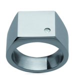 Chevali&egrave;re Homme Acier 'Charles' argent&eacute; - 12x14 mm 56 h&otilde;be