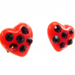 Les Tr&eacute;sors De Lily [H0330] - Boucles cristal 'Sissi' rouge punane