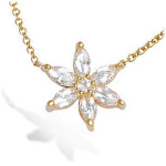 Les Tr&eacute;sors De Lily [K6645] - Collier Plaqu&eacute;-Or 'Flora' blanc dor&eacute; - 12 mm valge