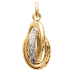 Les Tr&eacute;sors De Lily [L5664] - Pendentif Plaqu&eacute; Or 'For&ccedil;at Double Antillais' blanc dor&eacute; - 16x9 mm kuld