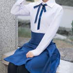 Naiste riided Saatus &ouml;&ouml;bimine Saber Negligee Cosplay kost&uuml;&uuml;m JK &uuml;li&otilde;pilasr&otilde;ivad &uuml;li&otilde;pilasvormi S valge