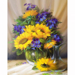 5D teemanttikandid P&auml;evalilled ross Stitch DIY Teemantmaaling Teemantmosaiikkivid Kodukaunistuse armastuskingitus 20X30CM