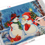 5D DIY Teemantmaaling Lumememme kunst kivim&uuml;&uuml;k Teemanttikandid Talvine mosaiik Multifilm Rhinestone Kit Kodukaunistus Full Round (20X30CM)