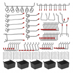 Metallist Pegboard Konksud Organiseerija komplekti Peg Lukud Ripprakendused 114Pcs