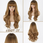 LISI HAIR Pikad pruunid blondid ombre lainelised parukad naturaalsete juustega parukad naistele igap&auml;evane Cosplay kuumakindel s&uuml;nteetiline parukas