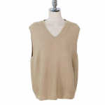 Kevad-s&uuml;gis naiste kampsun vest Soliidne lahtine pullover kampsun varrukateta mood kootud vest V kaelusega Joker kootud vestiga topsid One Size khaki