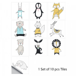 P&otilde;hjamaade stiilis koomiksite loomade kristallist k&otilde;vade plaatide kleebis K&ouml;&ouml;k Vannituba Kodu Remont Decor Isekleepuv seinakleebis 10cm&times;10cm&times;10pcs