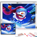 Teemanttikandid j&otilde;ulupuu J&otilde;uluvana lumememm 5D DIY Teemantmaal Ristpistes Rhinestone Full Round 20X30CM