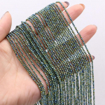 Lihvitud looduslikust kivist kvartshelmed 2 mm 3 mm kristallv&auml;rviga kaetud lahtised vahehelmed ehete valmistamiseks DIY kaelakee k&auml;ev&otilde;ru tarvikud helmestega 38 cm 1Strand/2mm-Crystal