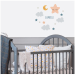 Les Tr&eacute;sors De Lily [R3413] &ndash; kleebiste leht  Eesnimed  kuu t&auml;hed pilved (isikup&auml;rastada) - 40x30 cm hall