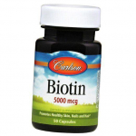 Biotiin, Biotin 5000, Carlson Labs 50 kapslit (36353074) 50kaps