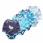 Kiddiezoom 4-osaline beebipoistele t&uuml;drukute kehakost&uuml;&uuml;m pikkade varrukatega pehme puuvillane beebiriided 0-12-kuulistele vasts&uuml;ndinutele Bebe kombinesooni r&otilde;ivad 3-6Months